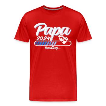 Werdender Vater - Papa 2024 loading - Männer Premium Bio T-Shirt - Rot - Vorne - Damien (186cm)
