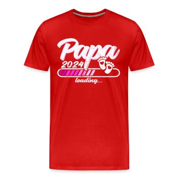 Werdender Vater - Papa 2024 loading - Männer Premium Bio T-Shirt - Rot - Vorne - Damien (186cm)