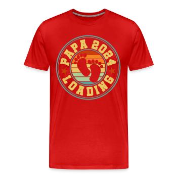 Father-to-be - Dad 2024 loading - Men's Premium Organic T-Shirt - red - Front - Damien (186cm)