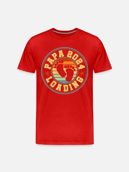 Father-to-be - Dad 2024 loading - Men's Premium Organic T-Shirt - red