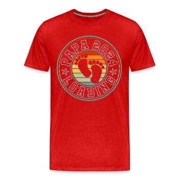Father-to-be - Dad 2024 loading - Men's Premium Organic T-Shirt - red - Front - Damien (186cm)