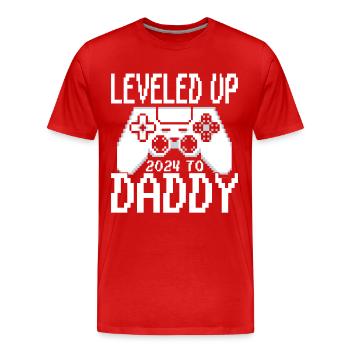Pregnancy 2024 - Father-to-be - Daddy - Men's Premium Organic T-Shirt - red - Front - Damien (186cm)