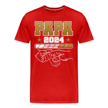 Father-to-be - Dad 2024 loading - Men's Premium Organic T-Shirt - red - Front - Damien (186cm)