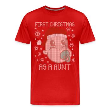 First Christmas as an uncle - ugly christmas - Men's Premium Organic T-Shirt - red - Front - Damien (186cm)