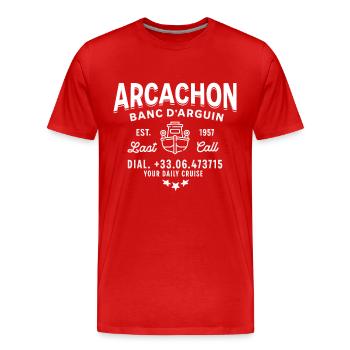 Arcachon banc d Arguin cruise - T-shirt bio Premium Homme - rouge - Devant - Damien (186cm)