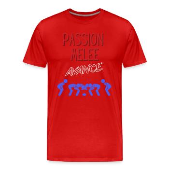 Passion Flock Bundesrugby - Männer Premium Bio T-Shirt - Rot - Vorne - Damien (186cm)