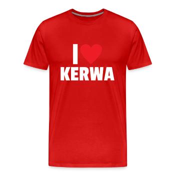 i love Kerwa Kirchweih Volksfest Kirmes Rummel - Männer Premium Bio T-Shirt - Rot - Vorne - Damien (186cm)