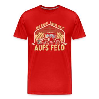 Bahn fährt nicht auf Feld Großdemo Demo Streik - Männer Premium Bio T-Shirt - Rot - Vorne - Damien (186cm)