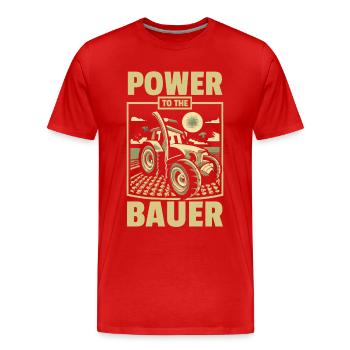Power to the Bauer - Men's Premium Organic T-Shirt - red - Front - Damien (186cm)