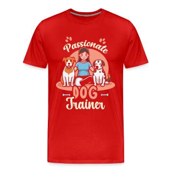 Passionate Dog Trainer Hunde Trainerin - Männer Premium Bio T-Shirt - Rot - Vorne - Damien (186cm)
