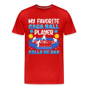 Dodgeball Hexagone Pit Sports Gaga Ball - T-shirt bio Premium Homme - rouge - Devant - Damien (186cm)