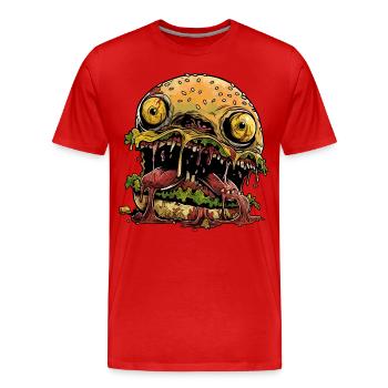 Burger Angry Halloween Mäc - Männer Premium Bio T-Shirt - Rot - Vorne - Damien (186cm)