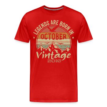Awesome Since October 2016 - October 2016 Gift - Men's Premium Organic T-Shirt - red - Front - Damien (186cm)