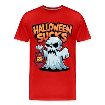 Halloween Sucks - Skull, Totenkopf, Geist - Männer Premium Bio T-Shirt - Rot - Vorne - Damien (186cm)