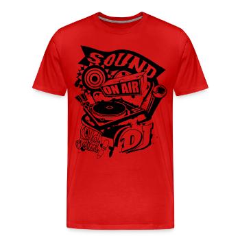 sound platine DJ - T-shirt bio Premium Homme - rouge - Devant - Damien (186cm)
