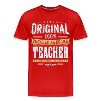 Origine 100% des enseignants impressionnant - T-shirt bio Premium Homme - rouge - Devant - Damien (186cm)