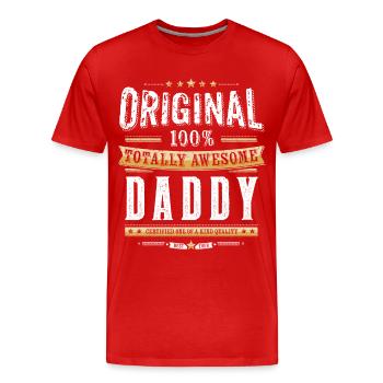Original 100% Awesome Daddy - Men's Premium Organic T-Shirt - red - Front - Damien (186cm)