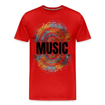 Music - Männer Premium Bio T-Shirt - Rot - Vorne - Damien (186cm)