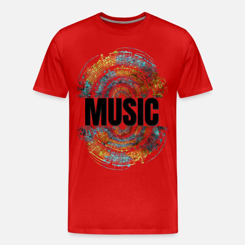 Music - Männer Premium Bio T-Shirt - Rot