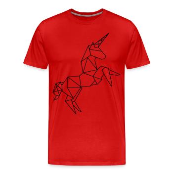 Graphique Licorne - T-shirt bio Premium Homme - rouge - Devant - Damien (186cm)