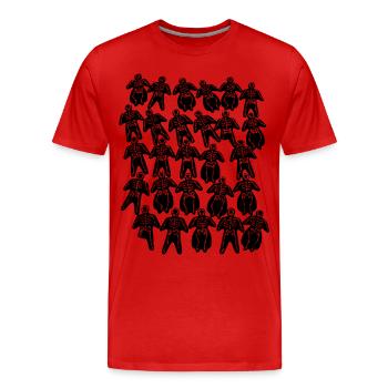 Tuyaux de fleurs noires - T-shirt bio Premium Homme - rouge - Devant - Damien (186cm)