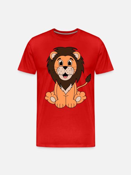 Löwe - Männer Premium Bio T-Shirt - Rot