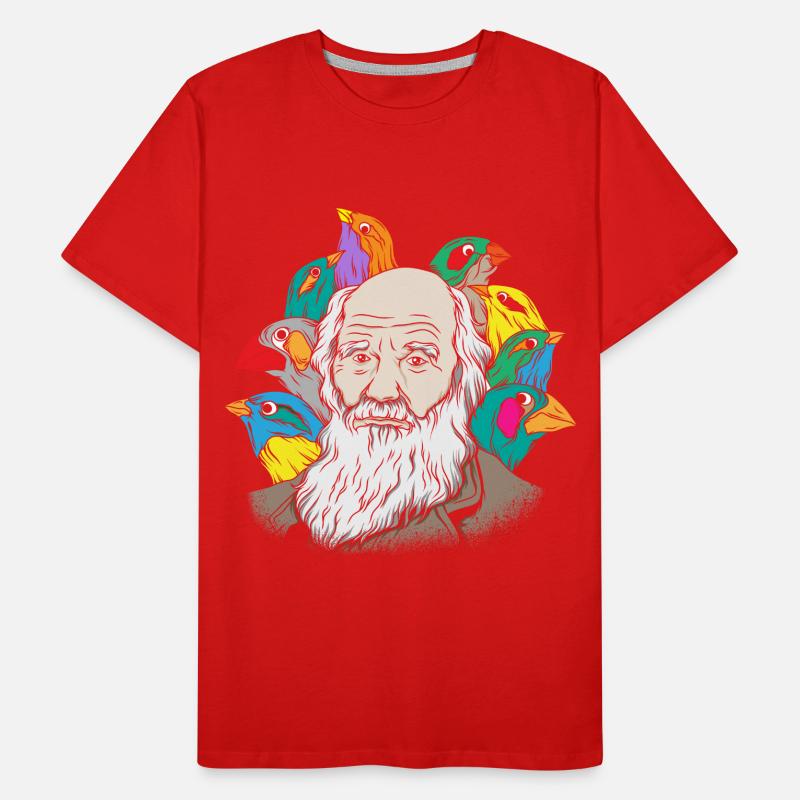 Charles Darwin Portrait Gift Evolution T-shirt bio Premium Homme