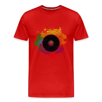 VINYL record - Men's Premium Organic T-Shirt - red - Front - Damien (186cm)