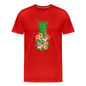 ananas - T-shirt bio Premium Homme - rouge - Devant - Damien (186cm)