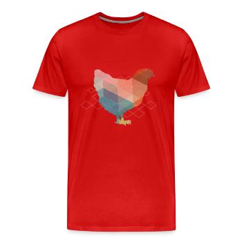 Polygon chicken - Men's Premium Organic T-Shirt - red - Front - Damien (186cm)