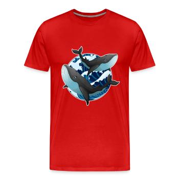 Wale - Männer Premium Bio T-Shirt - Rot - Vorne - Damien (186cm)