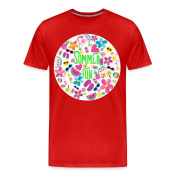 Summer Fun - T-shirt bio Premium Homme - rouge - Devant - Damien (186cm)