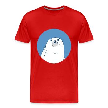 Phobe marin Pouces Hauts Mer Lion De Mer Drôle - T-shirt bio Premium Homme - rouge - Devant - Damien (186cm)