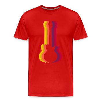 guitare - T-shirt bio Premium Homme - rouge - Devant - Damien (186cm)