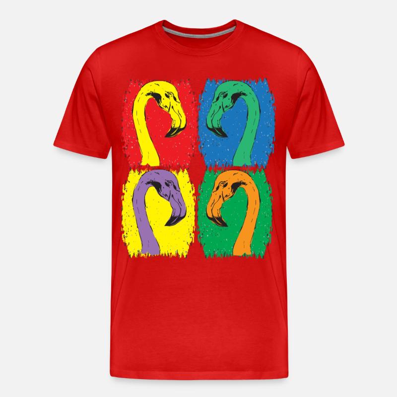 Flamingoköpfe - Männer Premium Bio T-Shirt - Rot