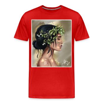 atmen - Männer Premium Bio T-Shirt - Rot - Vorne - Damien (186cm)