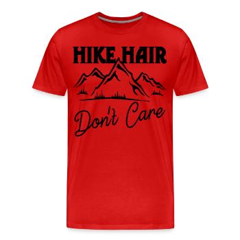 Hike Hair don't care - Männer Premium Bio T-Shirt - Rot - Vorne - Damien (186cm)