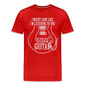 guitare - T-shirt bio Premium Homme - rouge - Devant - Damien (186cm)