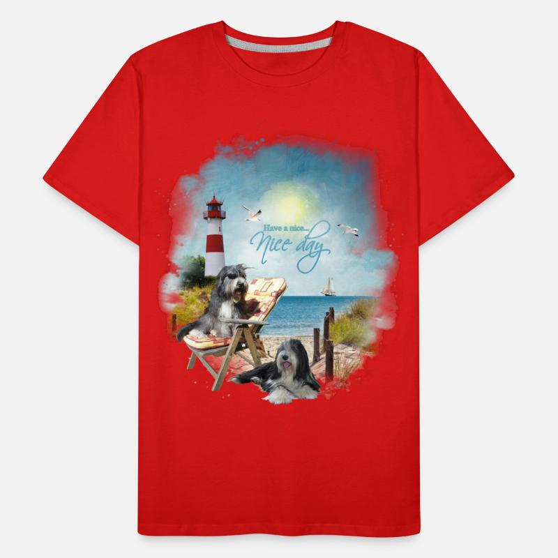 Bearded Collie - maritim Männer Premium Bio T-Shirt