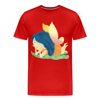 Fairy elf garden fairy tale girl flower gift - Men's Premium Organic T-Shirt - red - Front - Damien (186cm)