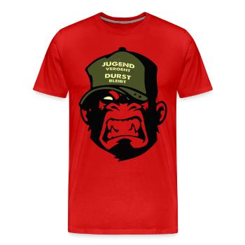 Spruch Jugend - Männer Premium Bio T-Shirt - Rot - Vorne - Damien (186cm)