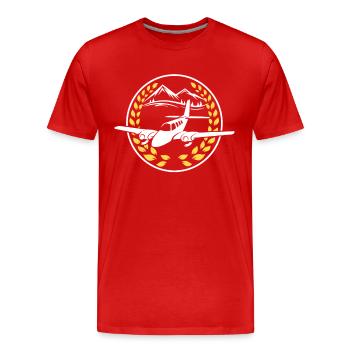 plane - Men's Premium Organic T-Shirt - red - Front - Damien (186cm)