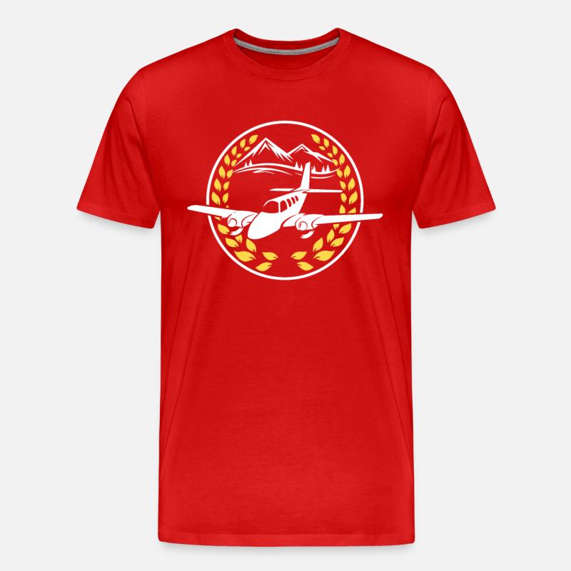 Flugzeug - Männer Premium Bio T-Shirt - Rot