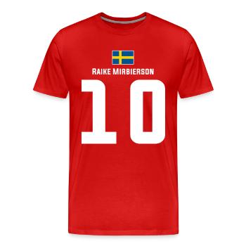 Schwedische Namen Fußball Sauf Mallorca Trikot - Männer Premium Bio T-Shirt - Rot - Vorne - Damien (186cm)