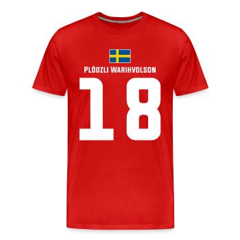 Schwedische Namen Fußball Sauf Mallorca Trikot - Männer Premium Bio T-Shirt - Rot - Vorne - Damien (186cm)