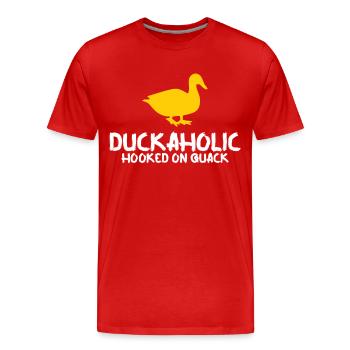 Ente Gummiente Entenzucht Enten - Männer Premium Bio T-Shirt - Rot - Vorne - Damien (186cm)