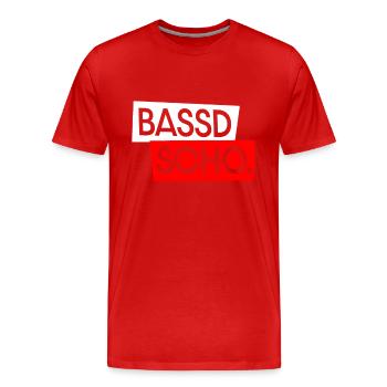 Bassd scho Franken fränkisch fränggisch Geschenk - Männer Premium Bio T-Shirt - Rot - Vorne - Damien (186cm)