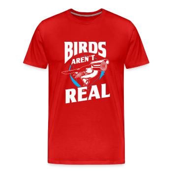 Birds aren't real Birdwatching - Männer Premium Bio T-Shirt - Rot - Vorne - Damien (186cm)