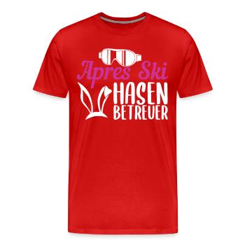 Hüttengaudi Skihaserl Wintersport Skihase Geschenk - Männer Premium Bio T-Shirt - Rot - Vorne - Damien (186cm)