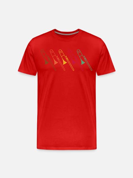 trombone - Men's Premium Organic T-Shirt - red